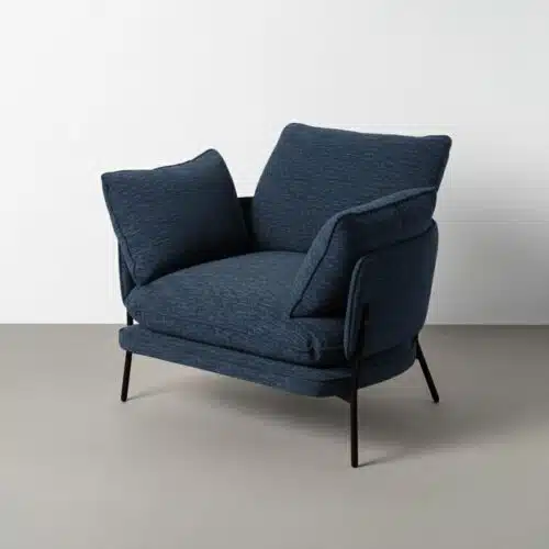 Fauteuil Fauteuil bleu pied métal noir Ixia - Oxmo 616366