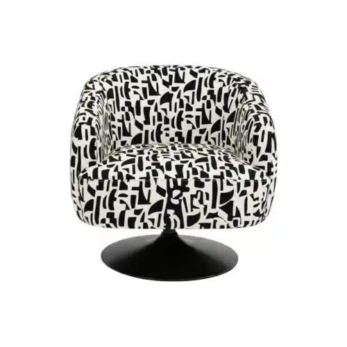 Fauteuil pivotant Fauteuil pivotant motif noir et blanc pied noir Ixia - Sagrada 616830
