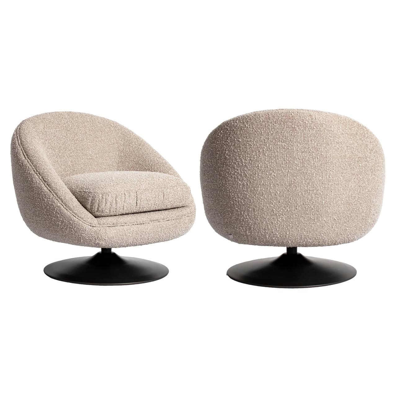 Fauteuil lounge Nodo natural chunky pivotant Richmond Interiors