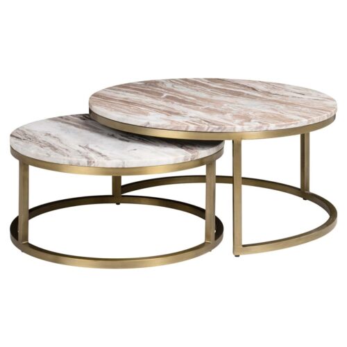 Table basse Bottega blush beige (Lot de 2) Richmond Interiors