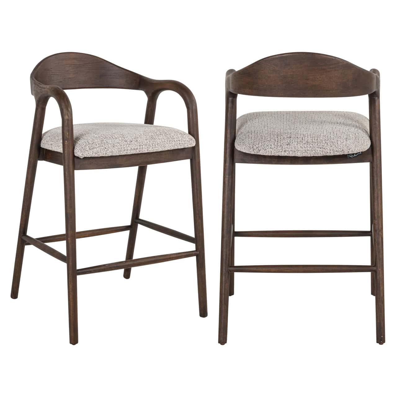 Tabouret de bar Mihara mocca fancy ignifugé Richmond Interiors