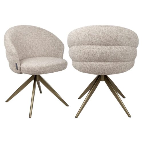 Chaise de salle à manger Zendaya cayenne marron pivotante ignifugée Richmond Interiors