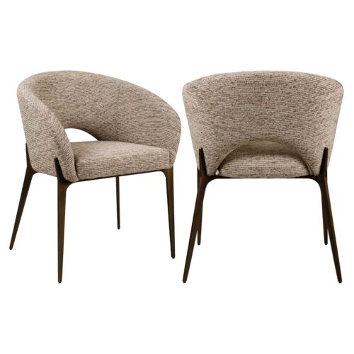 Chaise de salle à manger Kenzi mocca linear ignifugée Richmond Interiors