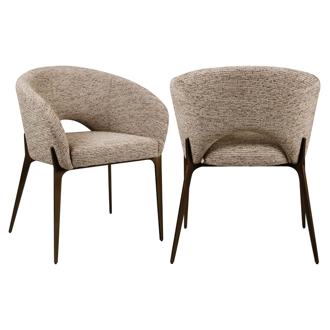 Chaise de salle à manger Kenzi mocca linear ignifugée Richmond Interiors