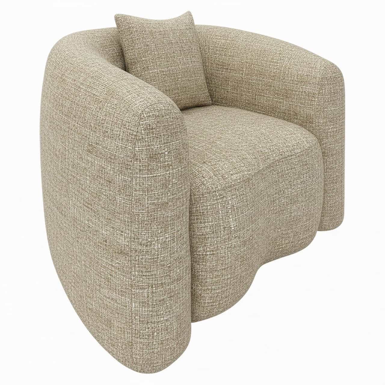 Fauteuil lounge Luxandra sand tweed ignifugé Richmond Interiors