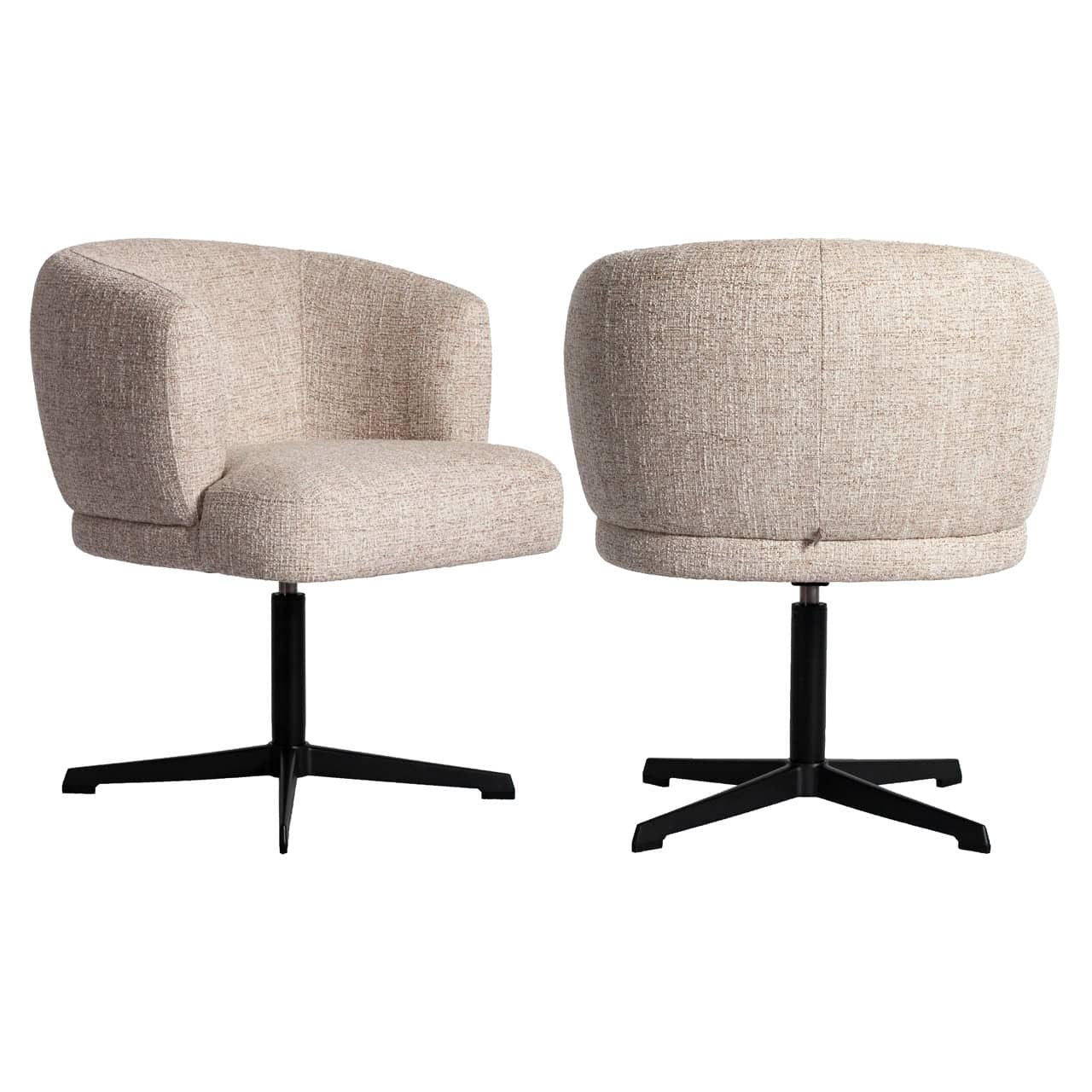 Chaise de salle à manger Dinan cream tweed ignifugée pivotante Richmond Interiors