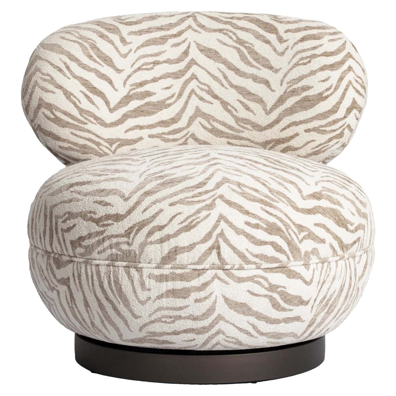 Fauteuil lounge Jace beige tiger pivotant Richmond Interiors – Image 3