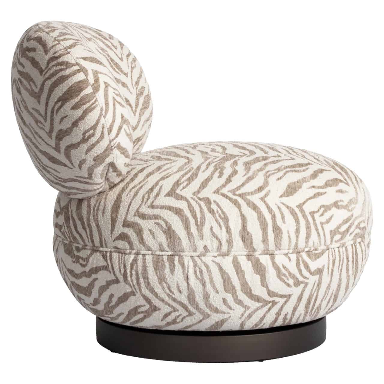 Fauteuil lounge Jace beige tiger pivotant Richmond Interiors – Image 4