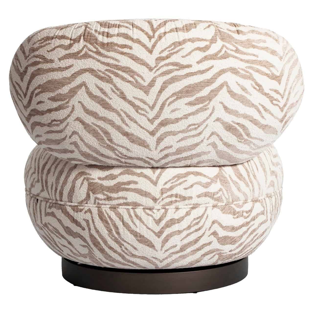 Fauteuil lounge Jace beige tiger pivotant Richmond Interiors – Image 5