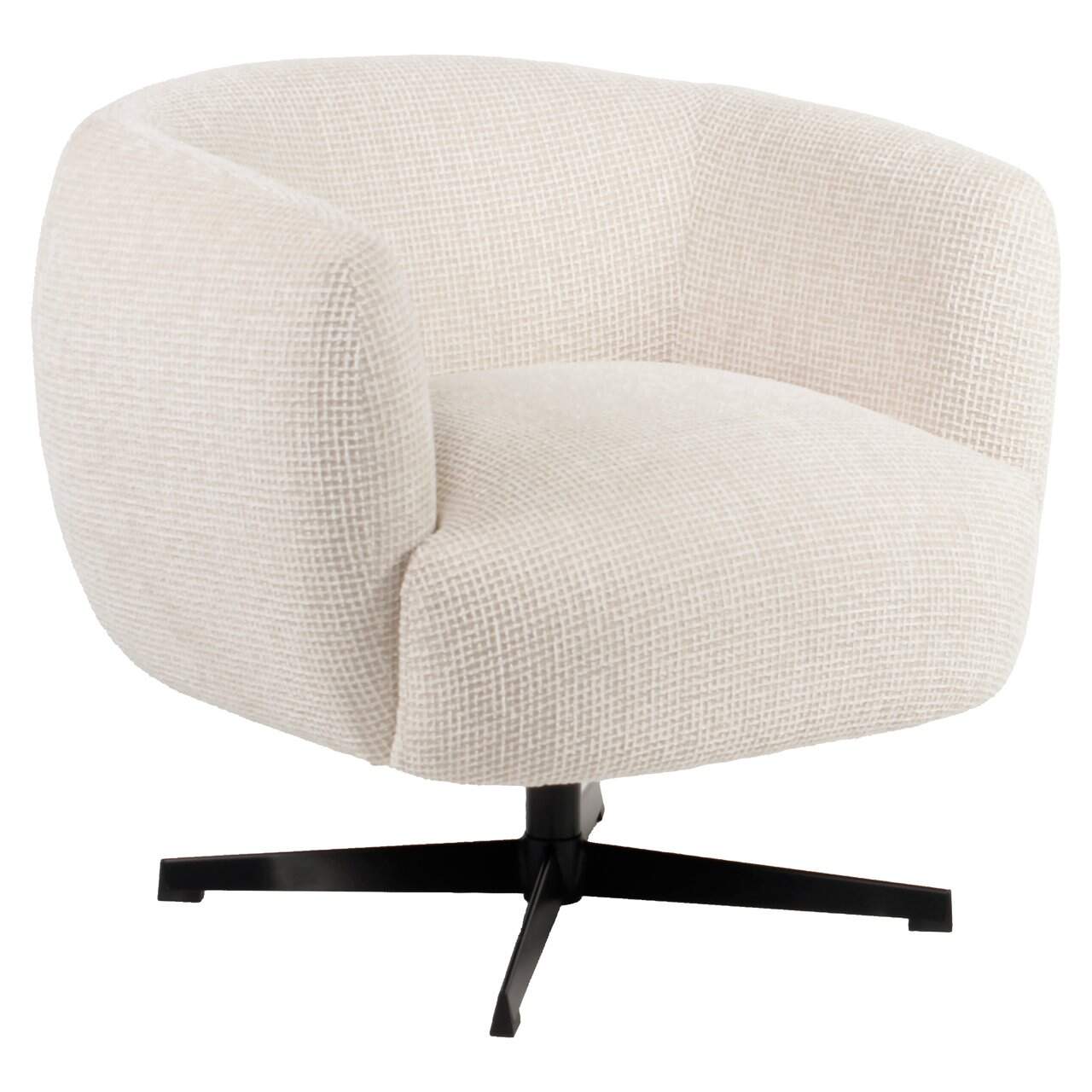 Fauteuil lounge Estelle beige blockweave pivotant Richmond Interiors – Image 2