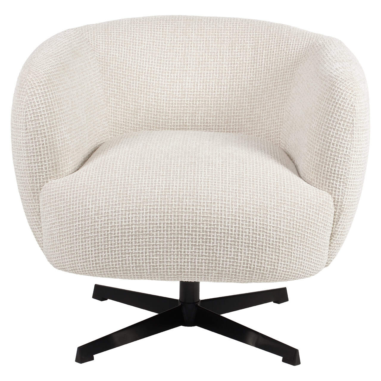 Fauteuil lounge Estelle beige blockweave pivotant Richmond Interiors – Image 5