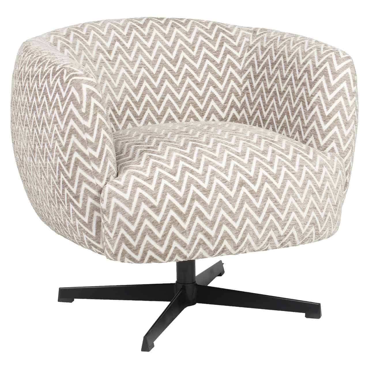 Fauteuil lounge Estelle sand chevron pivotant Richmond Interiors – Image 2