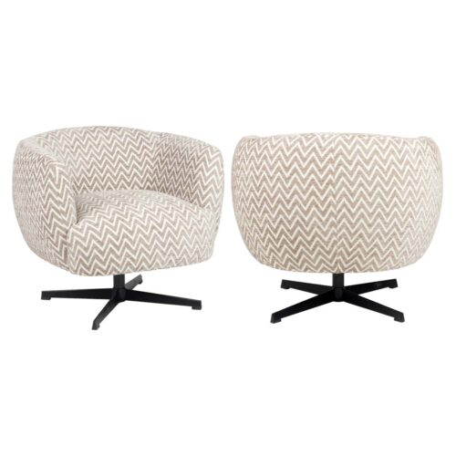 Fauteuil lounge Estelle sand chevron pivotant Richmond Interiors