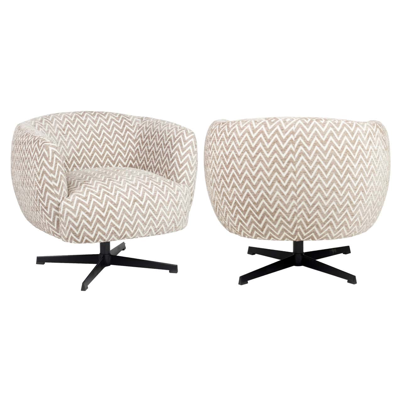 Fauteuil lounge Estelle sand chevron pivotant Richmond Interiors