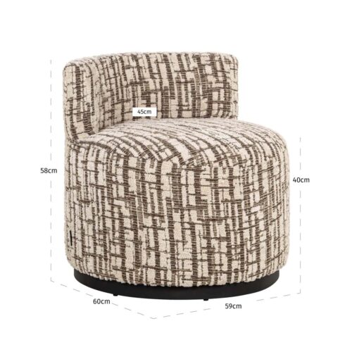 Fauteuil lounge Franny marron labyrinth Richmond Interiors