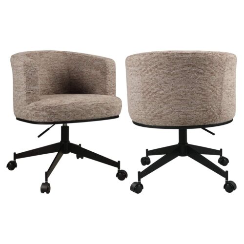 Chaise de salle à manger Rochenne mocca linear pivotante sur roulettes Richmond Interiors