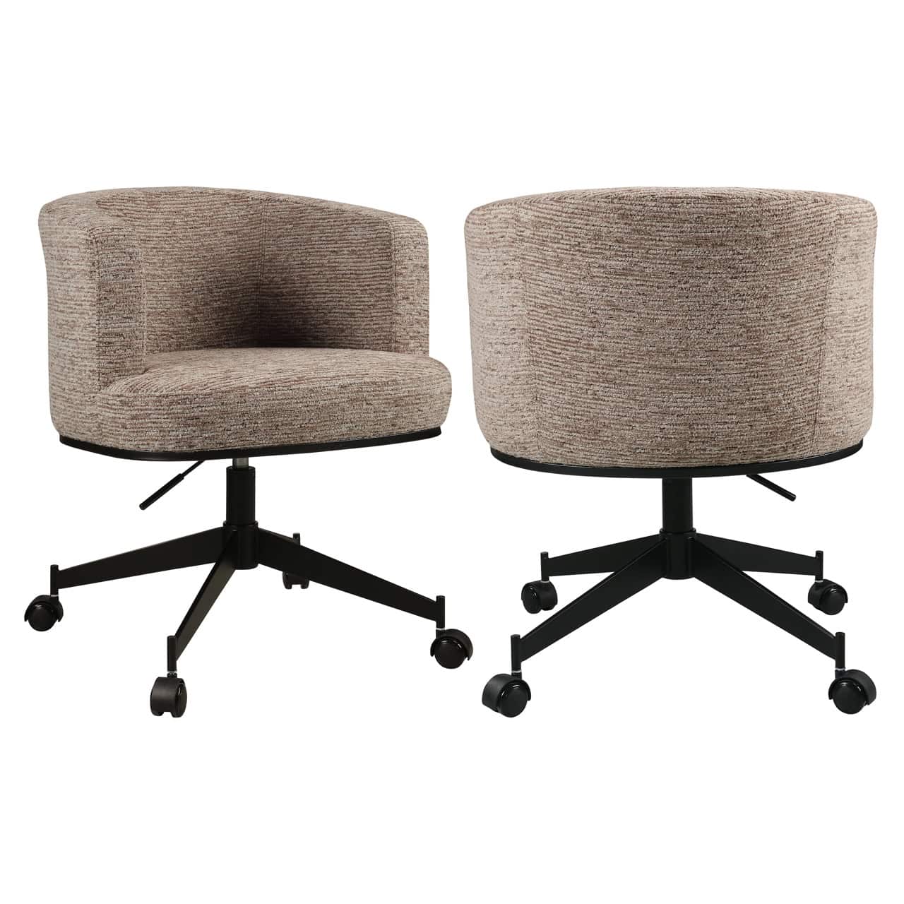 Chaise de salle à manger Rochenne mocca linear pivotante sur roulettes Richmond Interiors