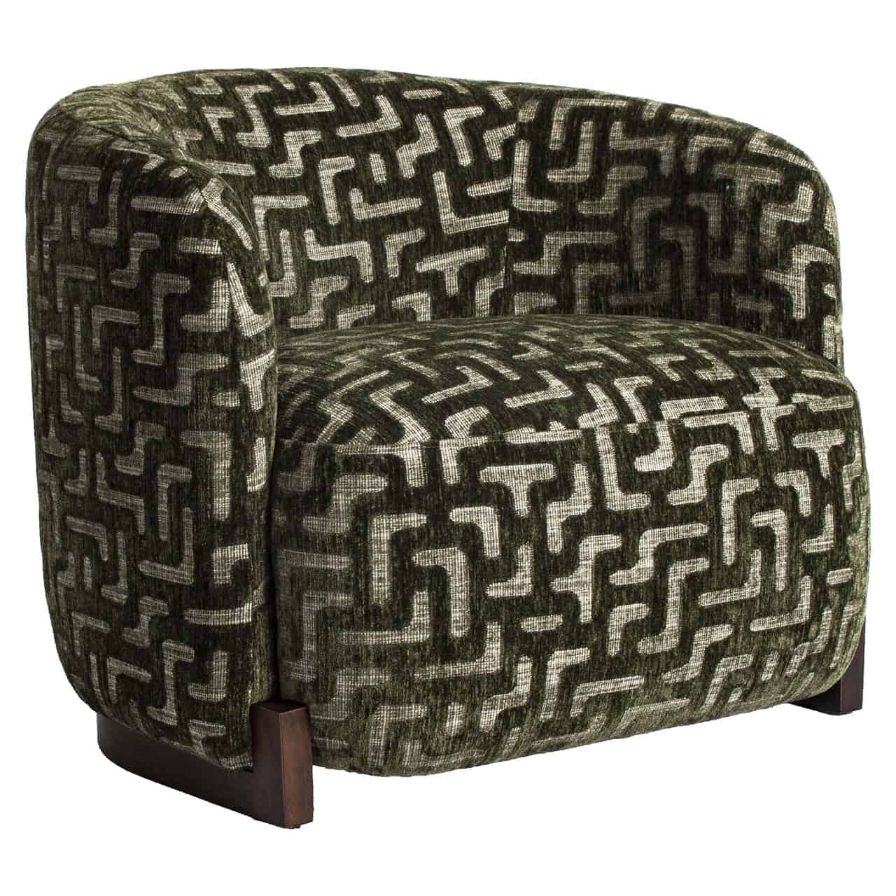 Fauteuil lounge Hannah moss labyrinth ignifugé Richmond Interiors – Image 2