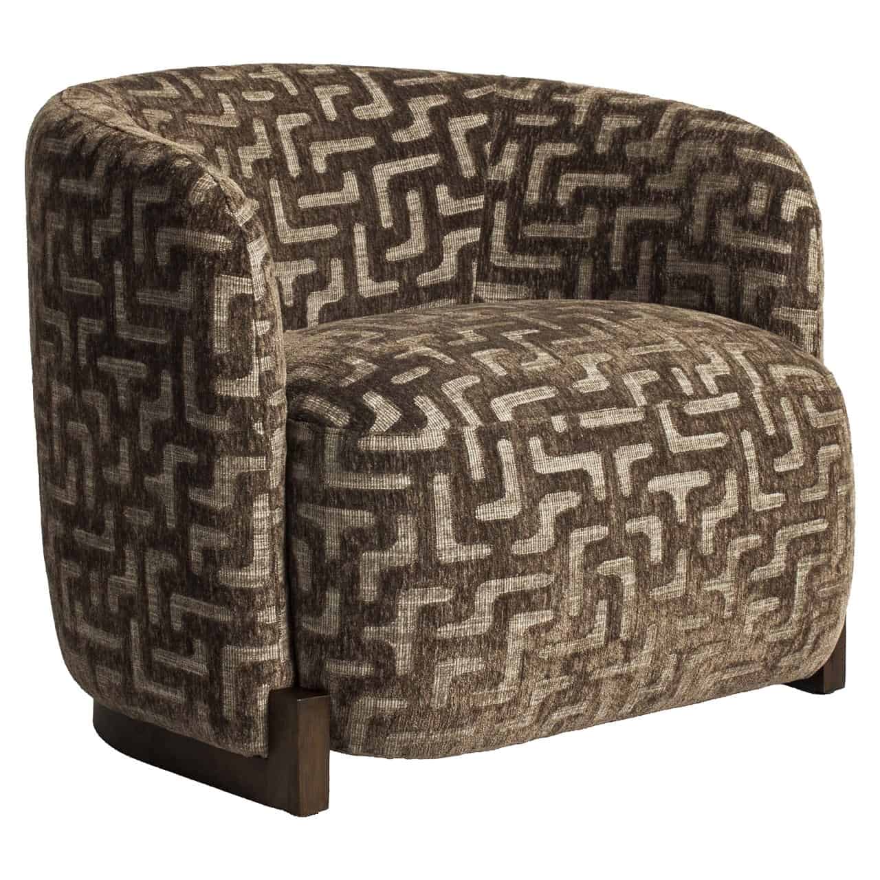 Fauteuil lounge Hannah marron labyrinth ignifugé Richmond Interiors – Image 2