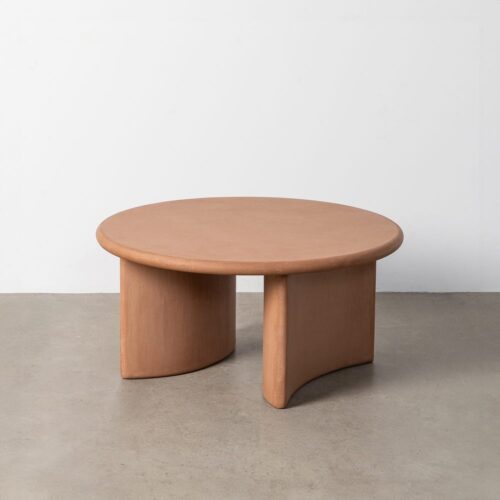 Table Basse Ronde Terracotta Microciment Ixia 80cm