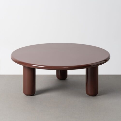 Table Basse Laquée Grenat 3 Pieds Ixia 90x90cm