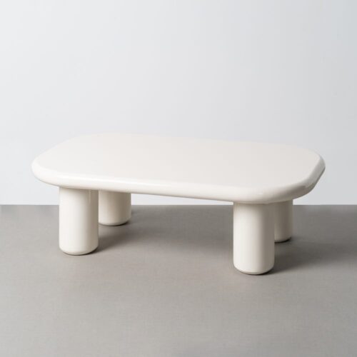 Table Basse Rectangulaire Laquée Crème Ixia 118x68cm