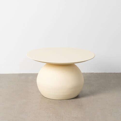 Table Basse Ronde Acier Blanc Cassé Ixia 60cm