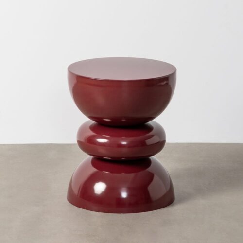Table d'Appoint Métal Laqué Bordeaux Ixia 38x38x47cm