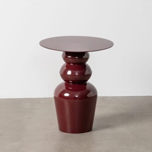 Table d'Appoint Métal Bordeaux Plateau Rond Ixia 38x38x46cm