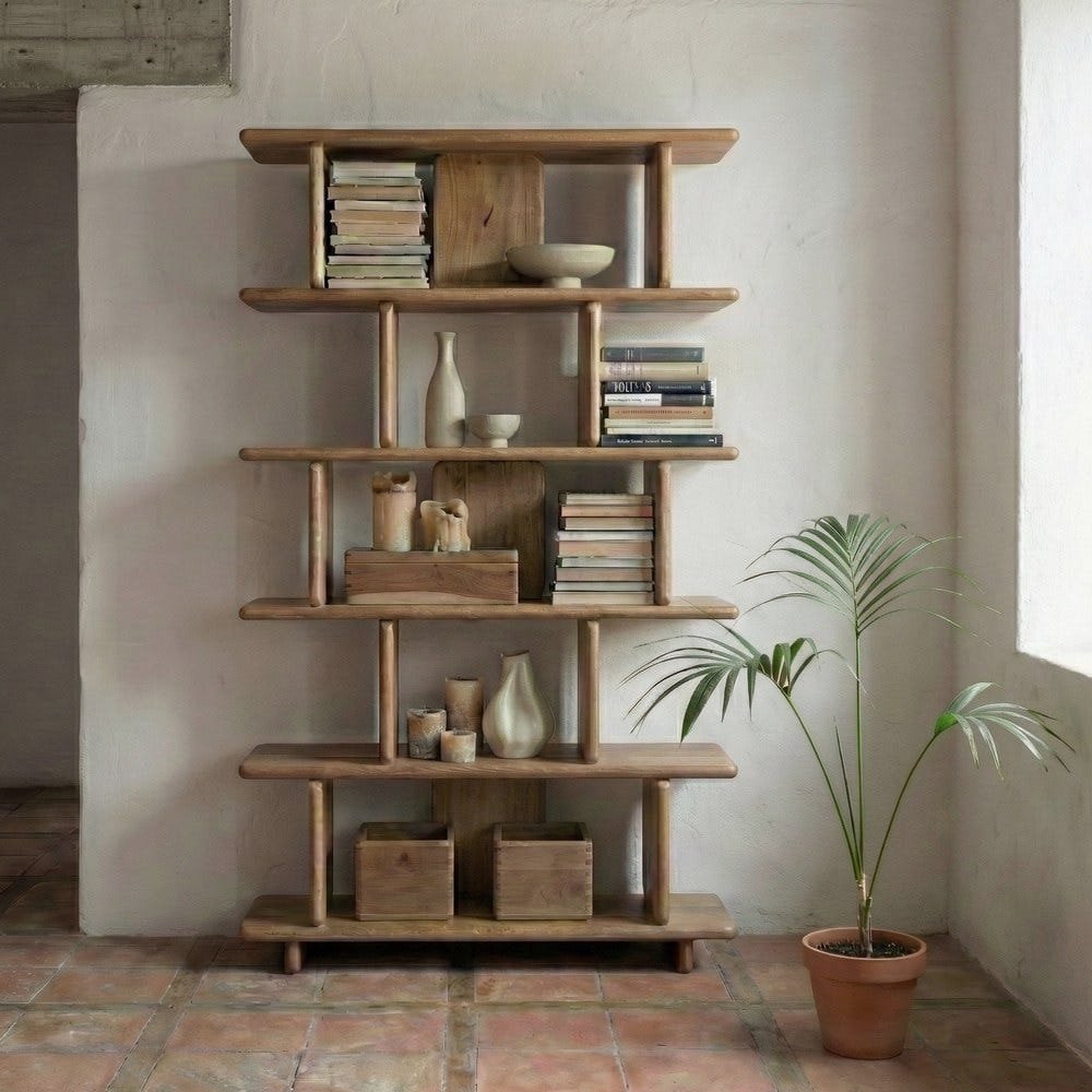 Étagère Asymétrique Bois de Manguier Naturel Ixia 106x175cm