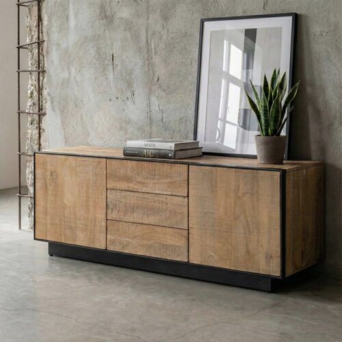 Meuble TV Bois de Manguier Fer Collection Ohio Ixia 150cm