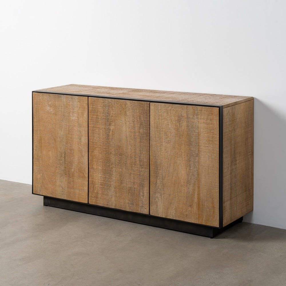 Buffet 3 Portes Bois de Manguier Fer Collection Ohio Ixia 150cm
