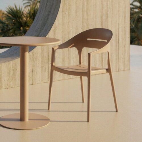 Lot 2 Chaises Jardin Empilables Polypropylène Beige Ixia