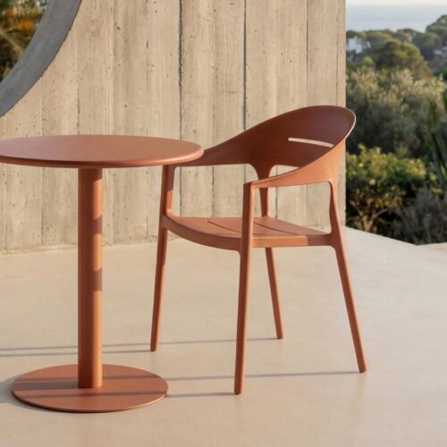 Lot 2 Chaises Jardin Empilables Polypropylène Terracotta Ixia