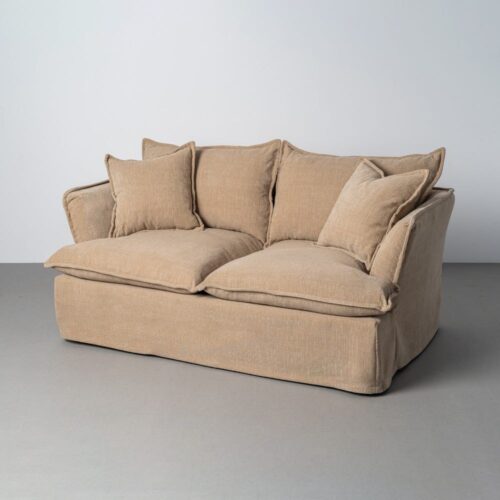 Canapé 2 Places Tissu Beige Ixia 181x103x72cm