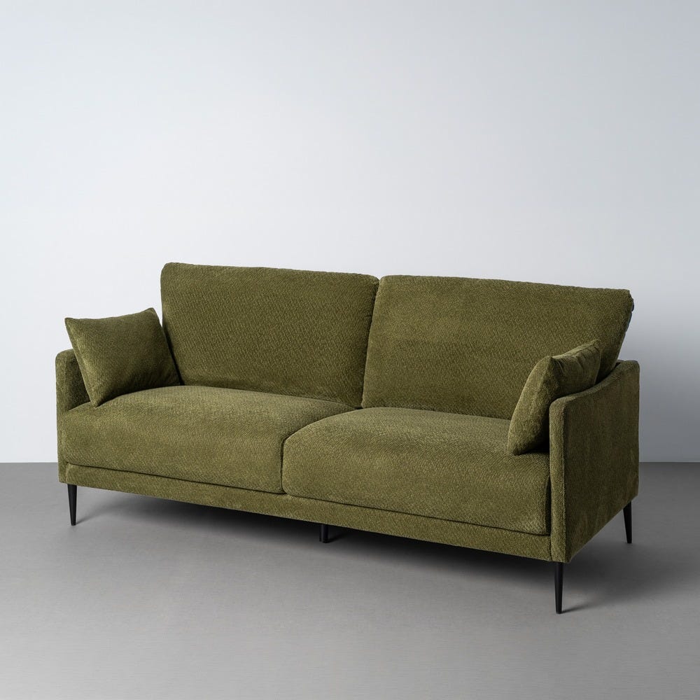 Canapé Tissu Kaki 100% Polyester Ixia 191x80x88cm