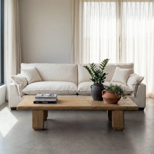 Table Basse Rectangulaire Bois de Pin Ixia 178x69x35cm