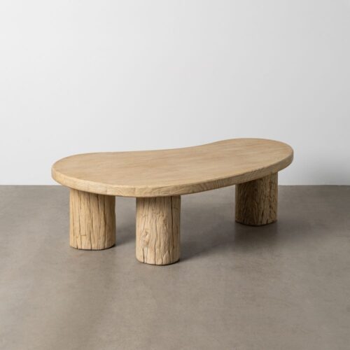 Table Basse Organique Forme Haricot Bois d'Orme Ixia 127x69x38cm