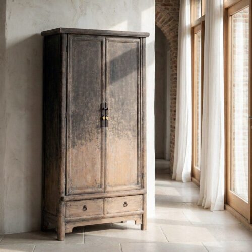 Armoire Bois de Pin Recyclé Ixia 100x190cm