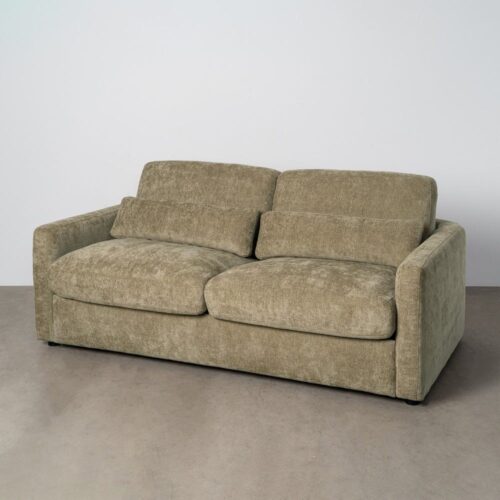 Canapé-Lit Convertible Vert Tissu Métal Ixia 194x104x88cm