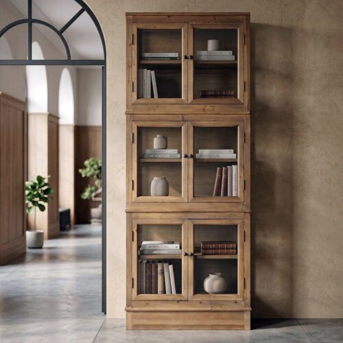 Vitrine Bois Recyclé Ixia 80x40x201.5cm