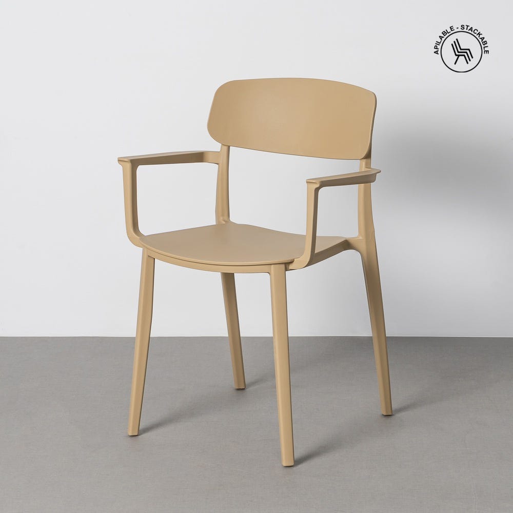 Lot 2 Chaises Jardin Polypropylène Kaki Ixia 51.5x51x80cm