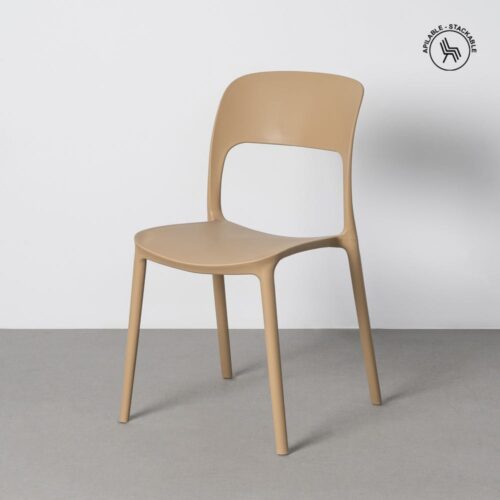 Lot 4 Chaises Jardin Polypropylène Kaki Ixia 58x41x82cm