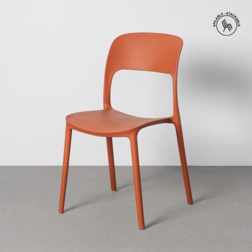 Lot 4 Chaises Jardin Polypropylène Terracotta Ixia 58x41x82cm