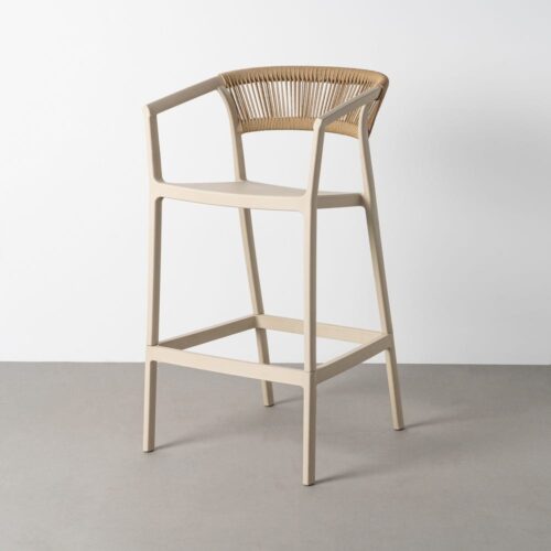 Lot 2 Tabourets Jardin Polypropylène Cordes Beige Ixia