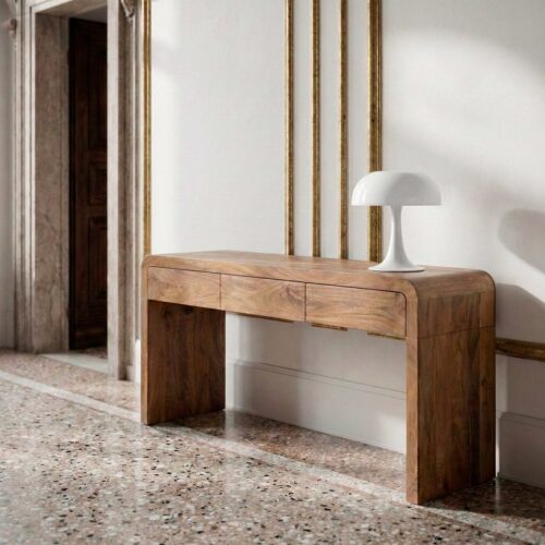 Console Bois de Manguier Arrondi Ixia 153x45x76cm