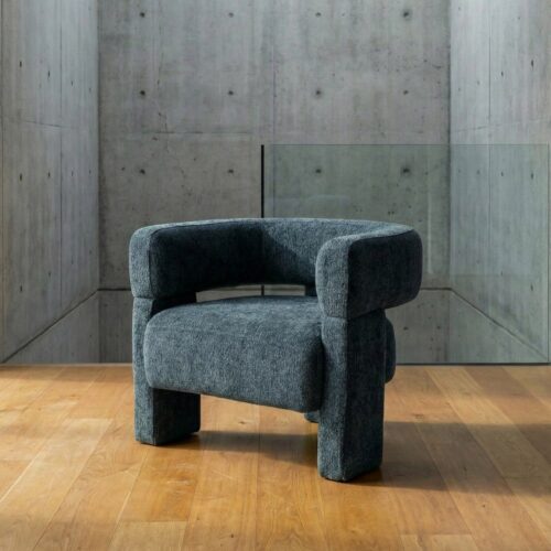 Fauteuil Design Velours Bleu Ixia 81x72x69cm