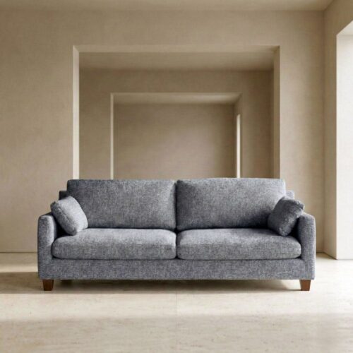 Canapé 3 Places Tissu Bleu Chiné Ixia 221cm