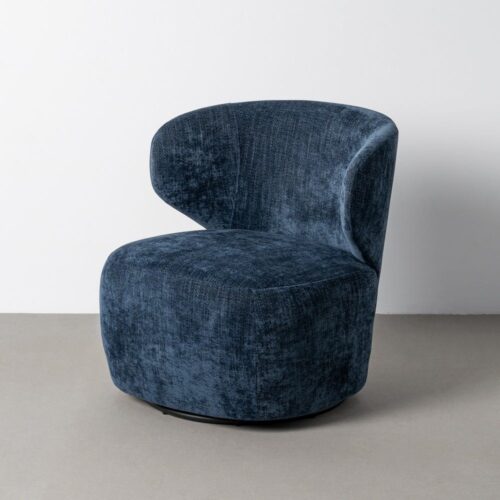 Fauteuil Pivotant Tissu Bleu Ixia 73x68x74cm