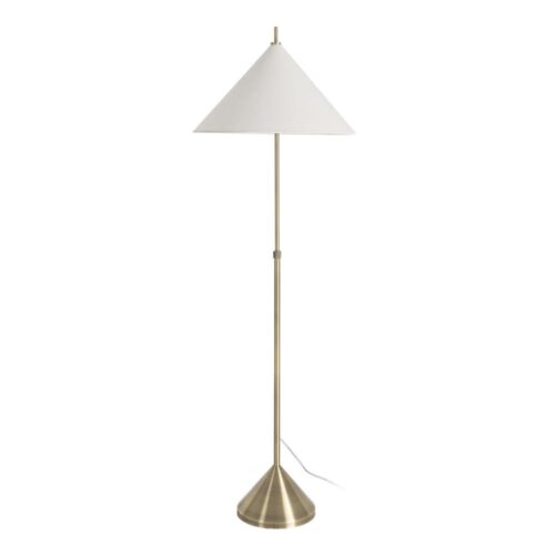 Lampadaire Abat-Jour Cône Blanc Pied Or Ixia 54.5x54.5x171cm